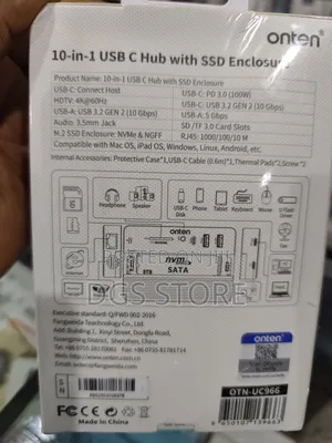 Onten Otn Uc966 10in1 Usb C Hub With Ssd Enclosure