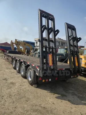 100tons Backloader Lowbed Trailer With Four Axles and 16tyres