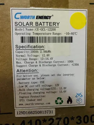 200ah 2.5kwh Cworth Energy Solar Battery