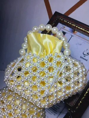 Pearl Beaded Bag Heart Shape