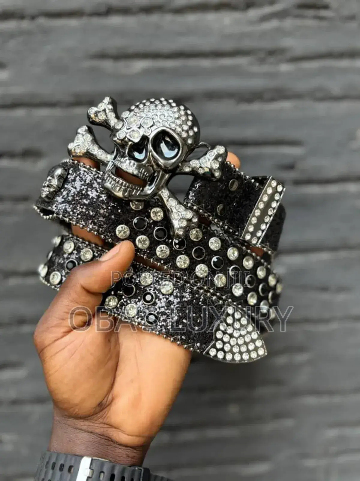 Rhinestone Skull Belt