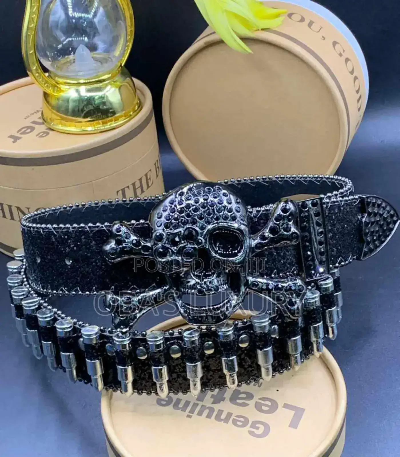 Rhinestone Skull Belt