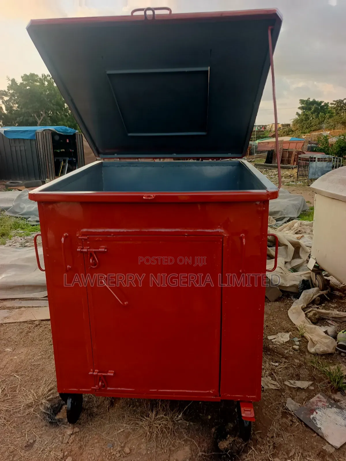 Quality, Durable, and Long Lasting Industrial Waste Bin Painted Red