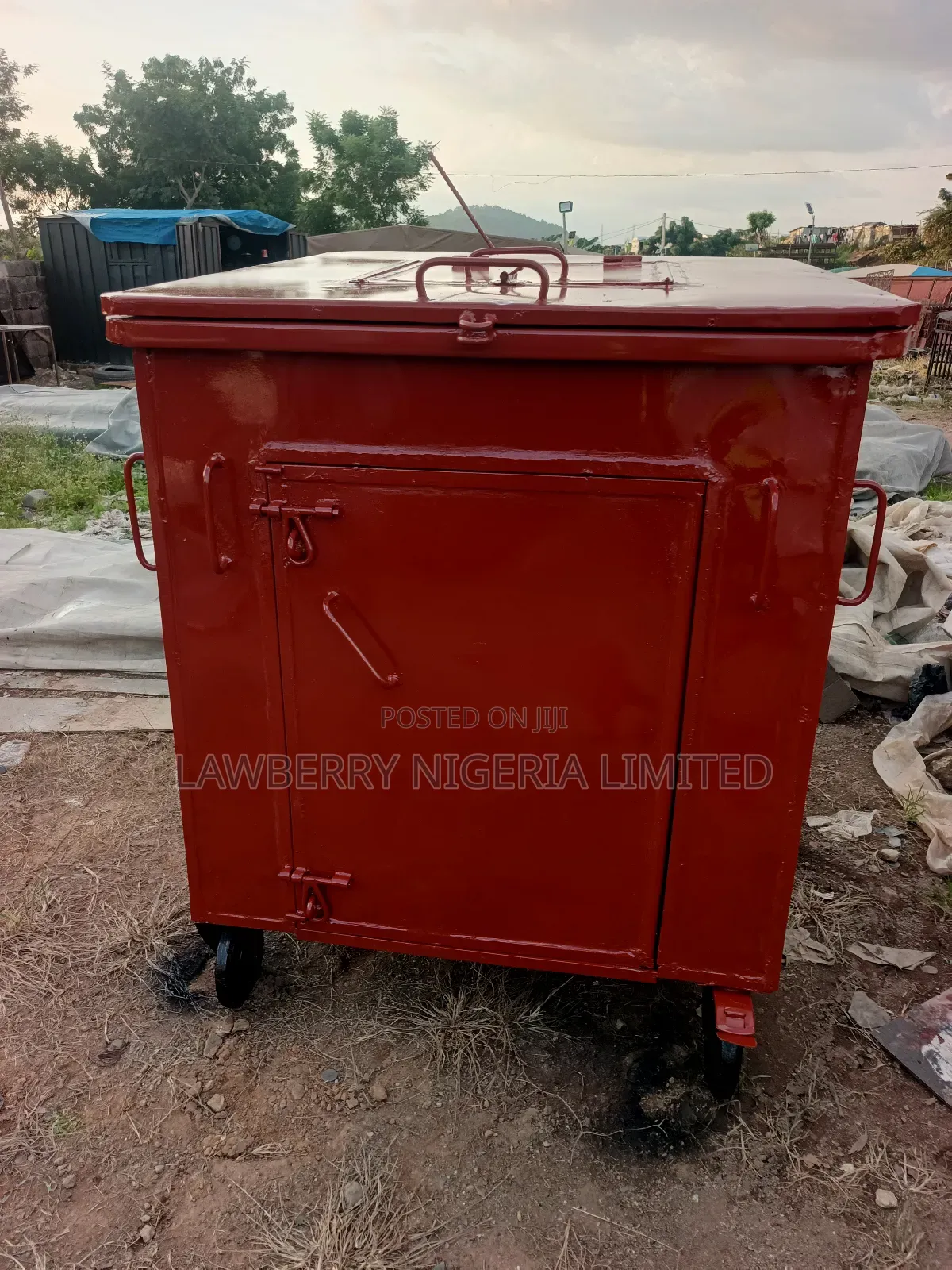 Quality, Durable, and Long Lasting Industrial Waste Bin Painted Red