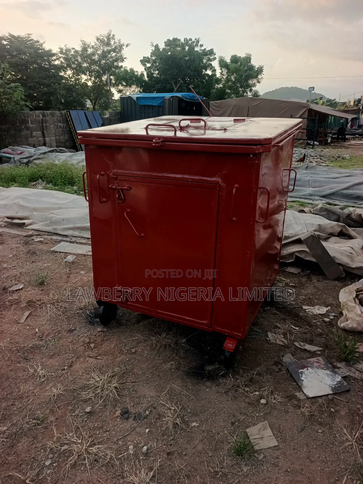 Quality, Durable, and Long Lasting Industrial Waste Bin Painted Red