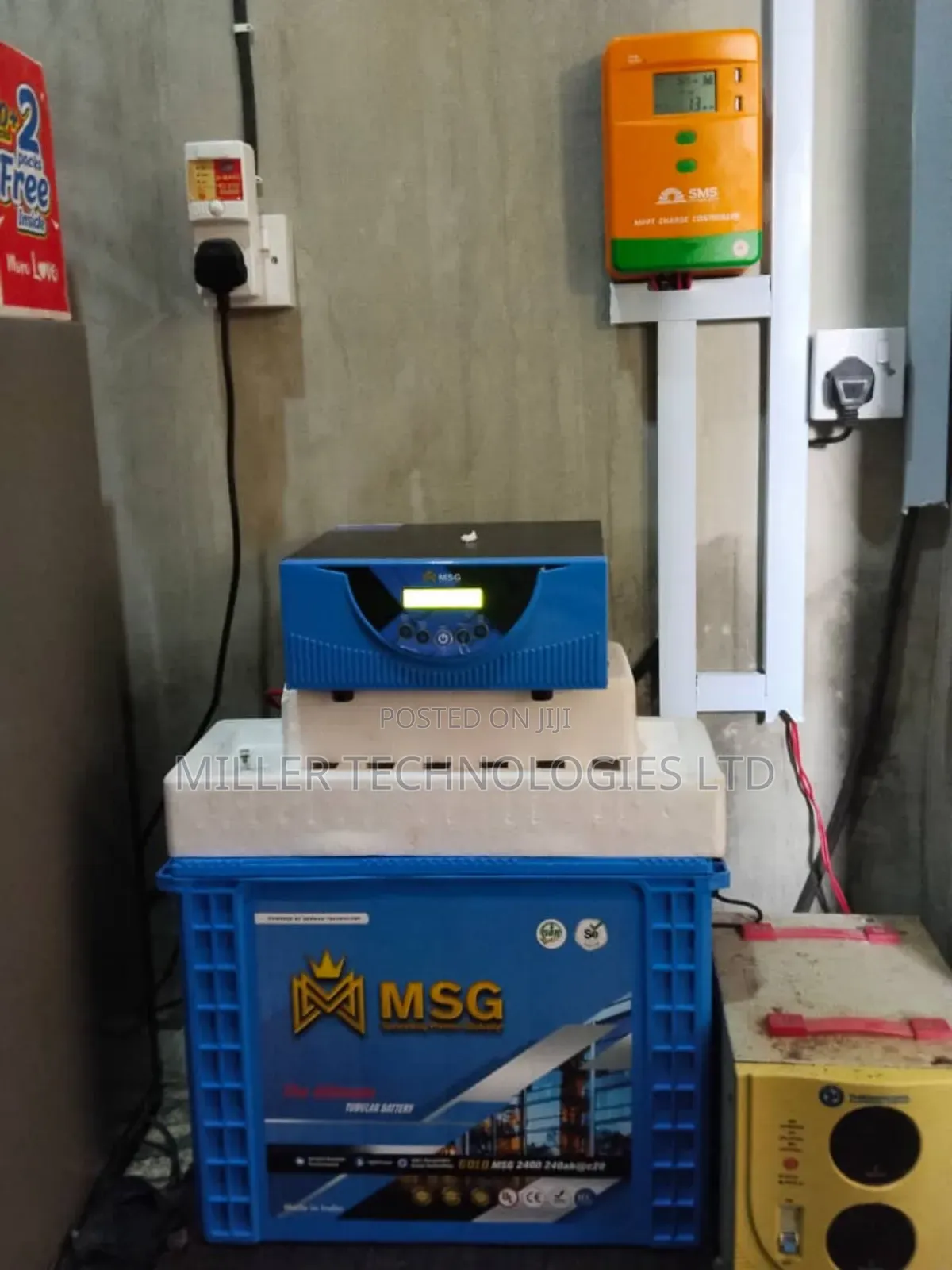 Complete 1.2kva Solar Installation MSG Battery and Inverter