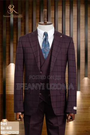 Check Material Classic Luxury Suit