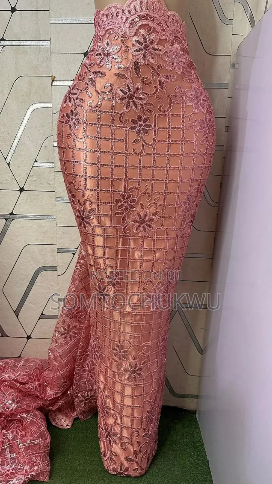 Beautiful Sample Lace With Sequins Design .