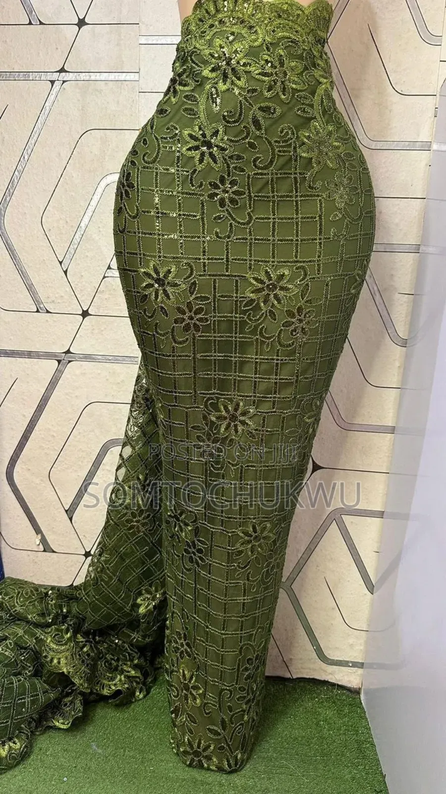 Beautiful Sample Lace With Sequins Design .