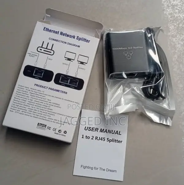 Gigabit Router Broadband Network Connector – 1 To 2 Splitter
