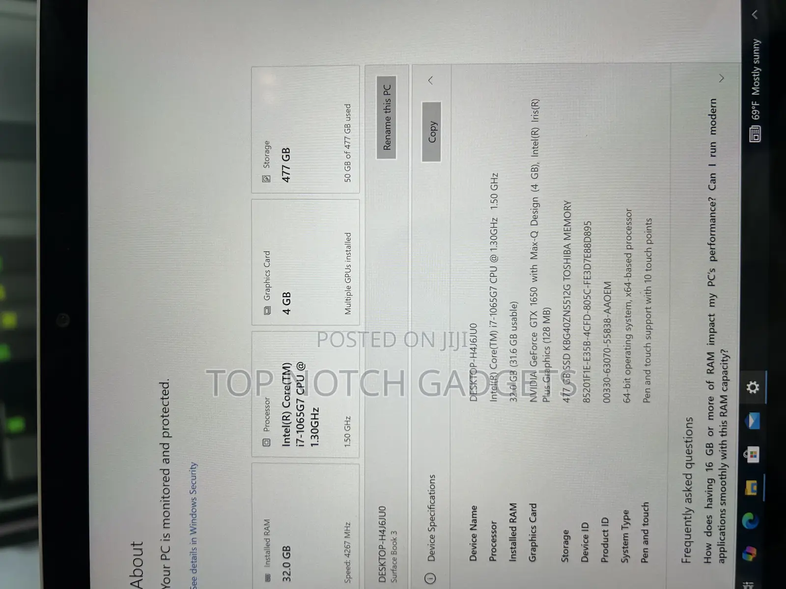 Laptop Microsoft Surface Book 3 32GB Intel Core I7 SSD 512GB