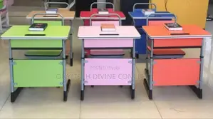 Classroom/Study Desk With Adjustable Chair Multiple Colours