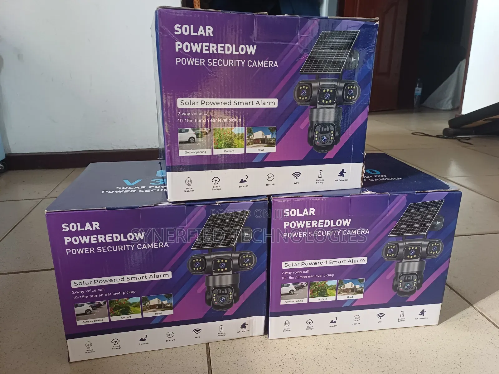 V380 Pro Solar 3 Lens Security Cameras
