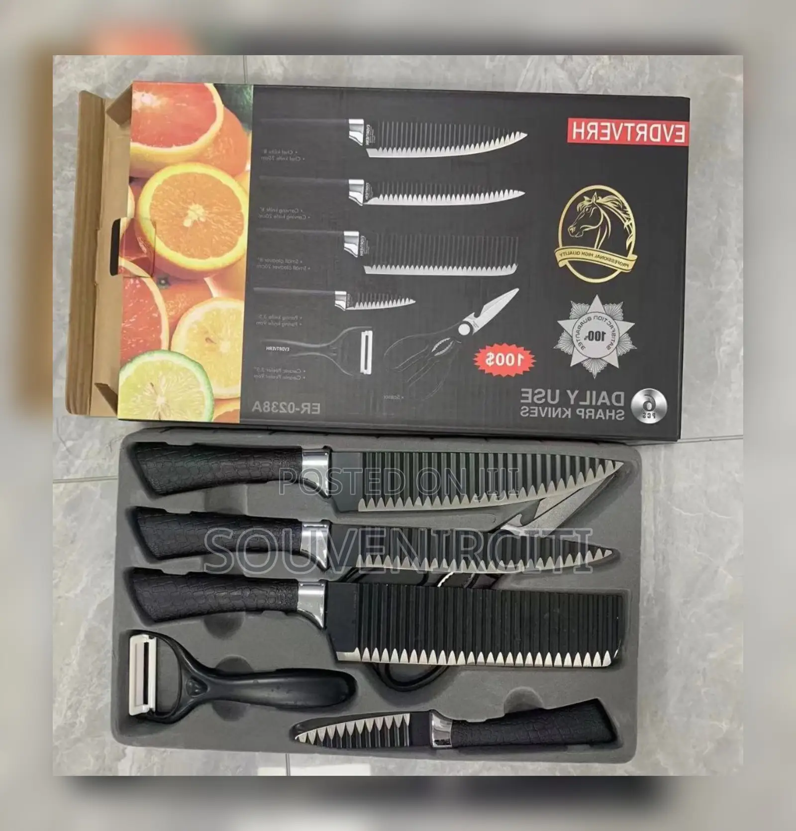 6pcs Wavy Knife Set 6500
