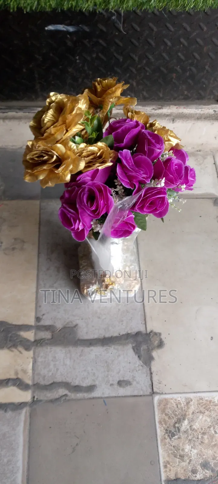 Artificial Flower and Vase Set