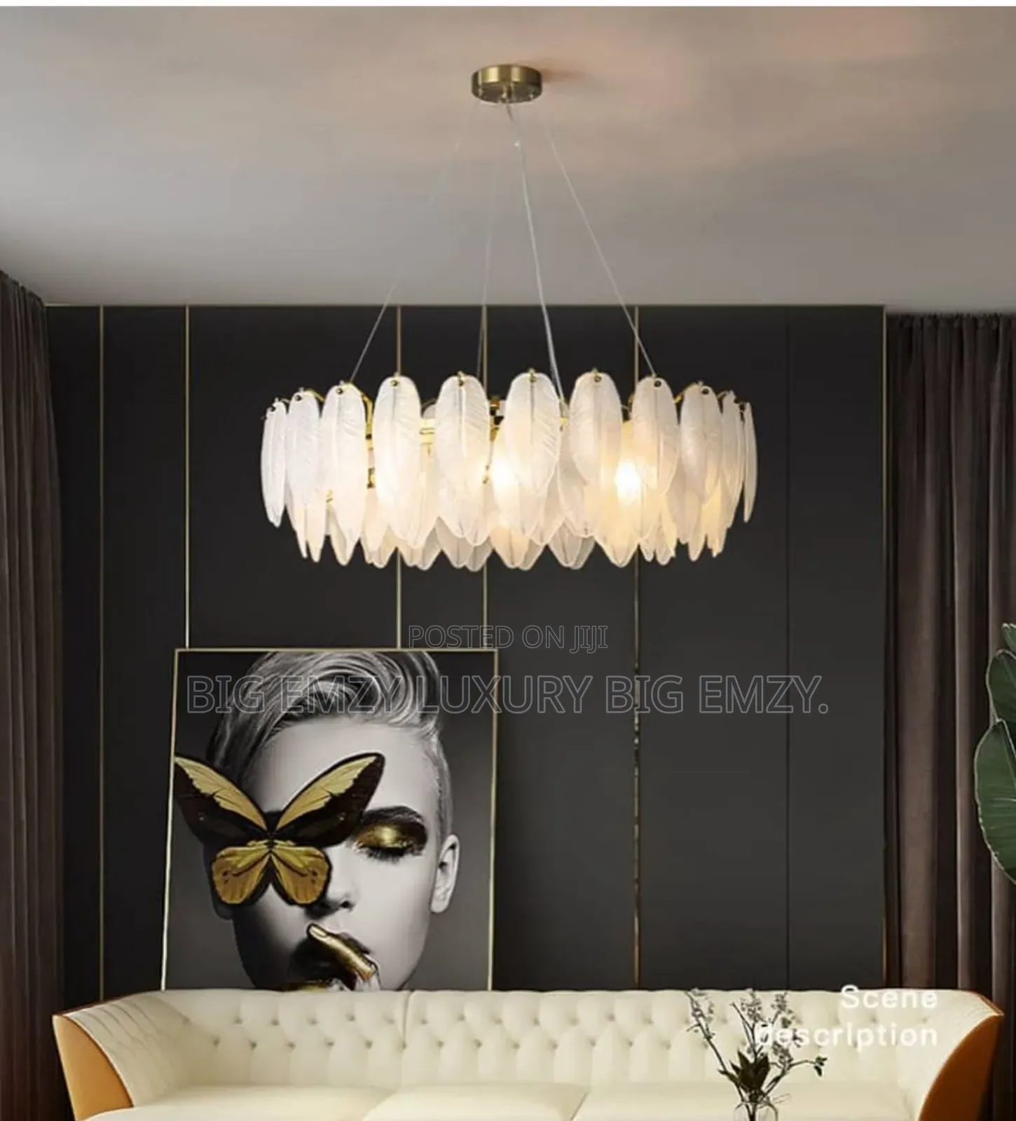 800mm Feather Chandelier Light