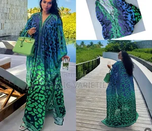 Autumn Printed Maxi Wide Kaftan Dress