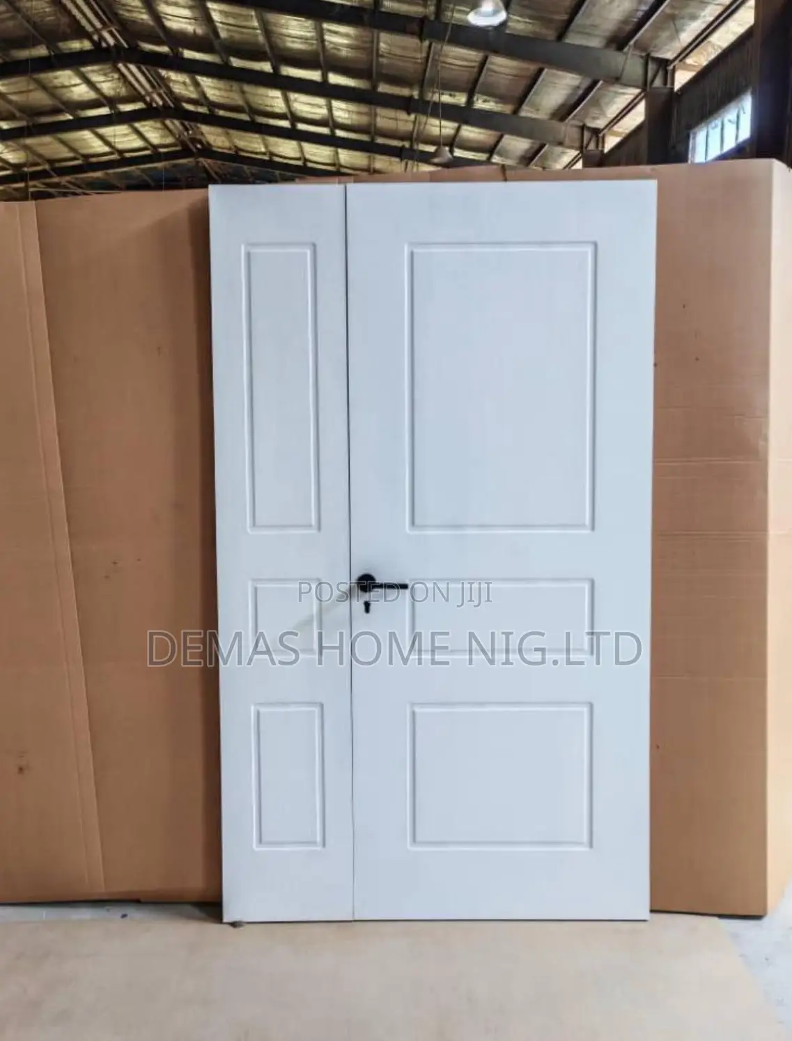 Double White Wooden Door 4 by 7ft