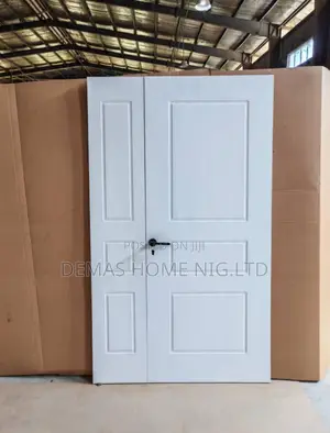 Double White Wooden Door 4 by 7ft