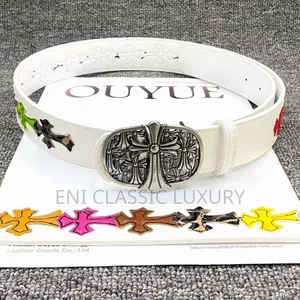 Pure Quality Luxury Men's Belts Chrome Heart Well Banded Package