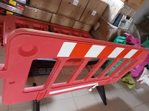 Red Plastic Pedestrian Barrier