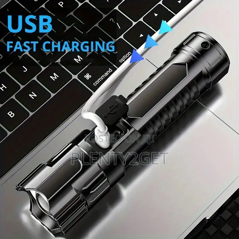 2pcs Led Flashlights - 1200mah, Usb Rechargeable, Long-Range Zoom