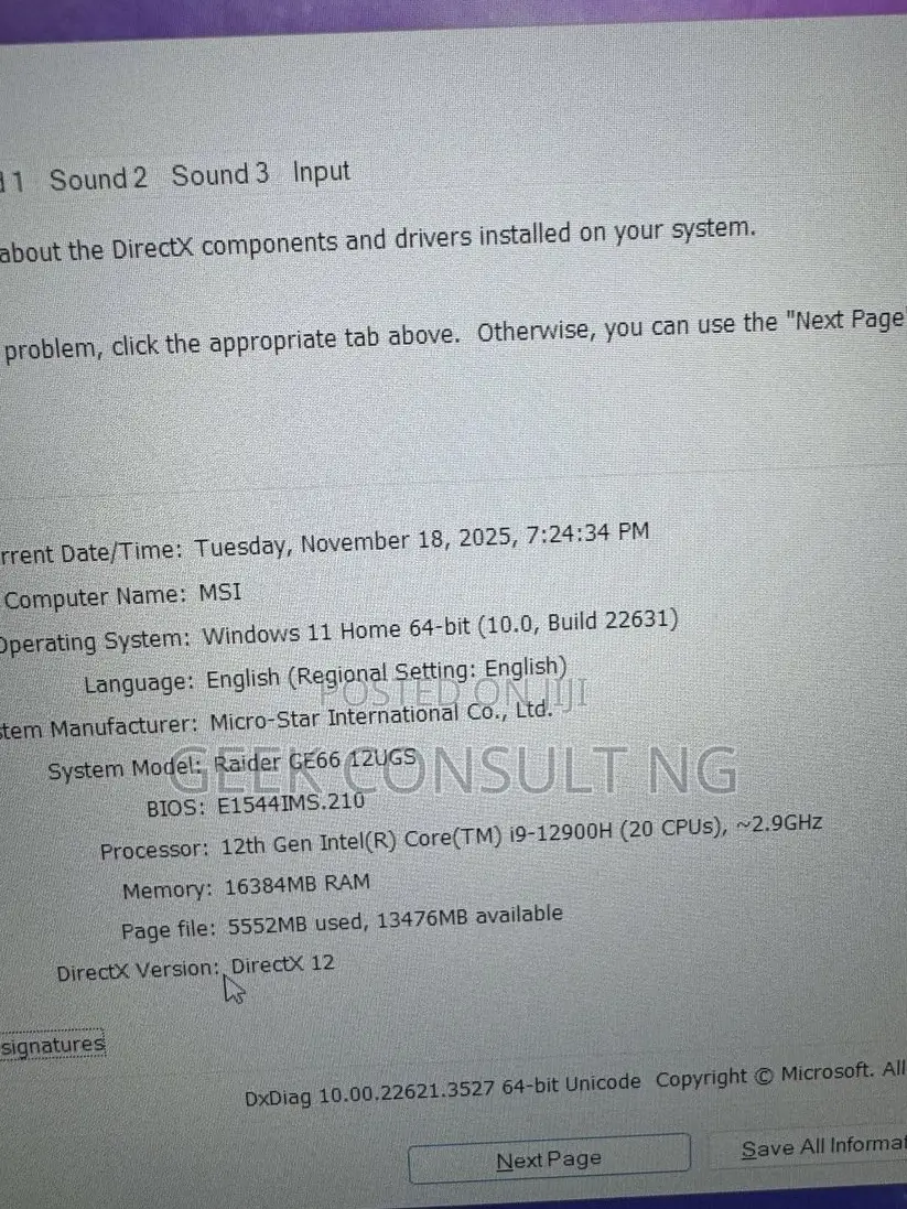 Laptop MSI GE66 Raider 16GB Intel Core i7 SSD 512GB