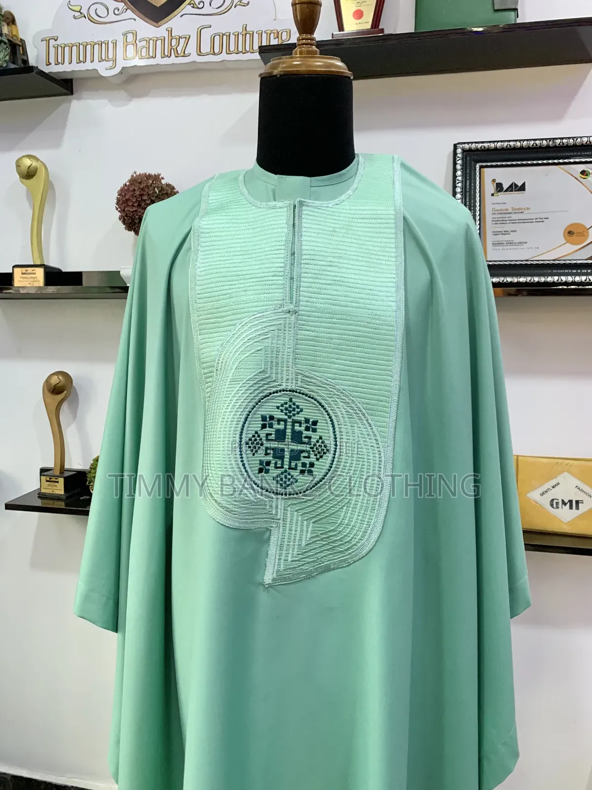Mint Green Men's Agbada/Native Wear