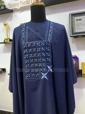 Classic 3 Piece Navy Blue Men's Agbada/Native Wear