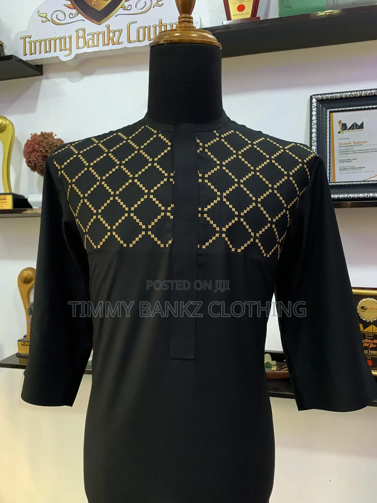 All Black Embroidered Men's Kaftan/Senatorial Wear