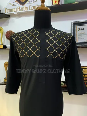 All Black Embroidered Men's Kaftan/Senatorial Wear