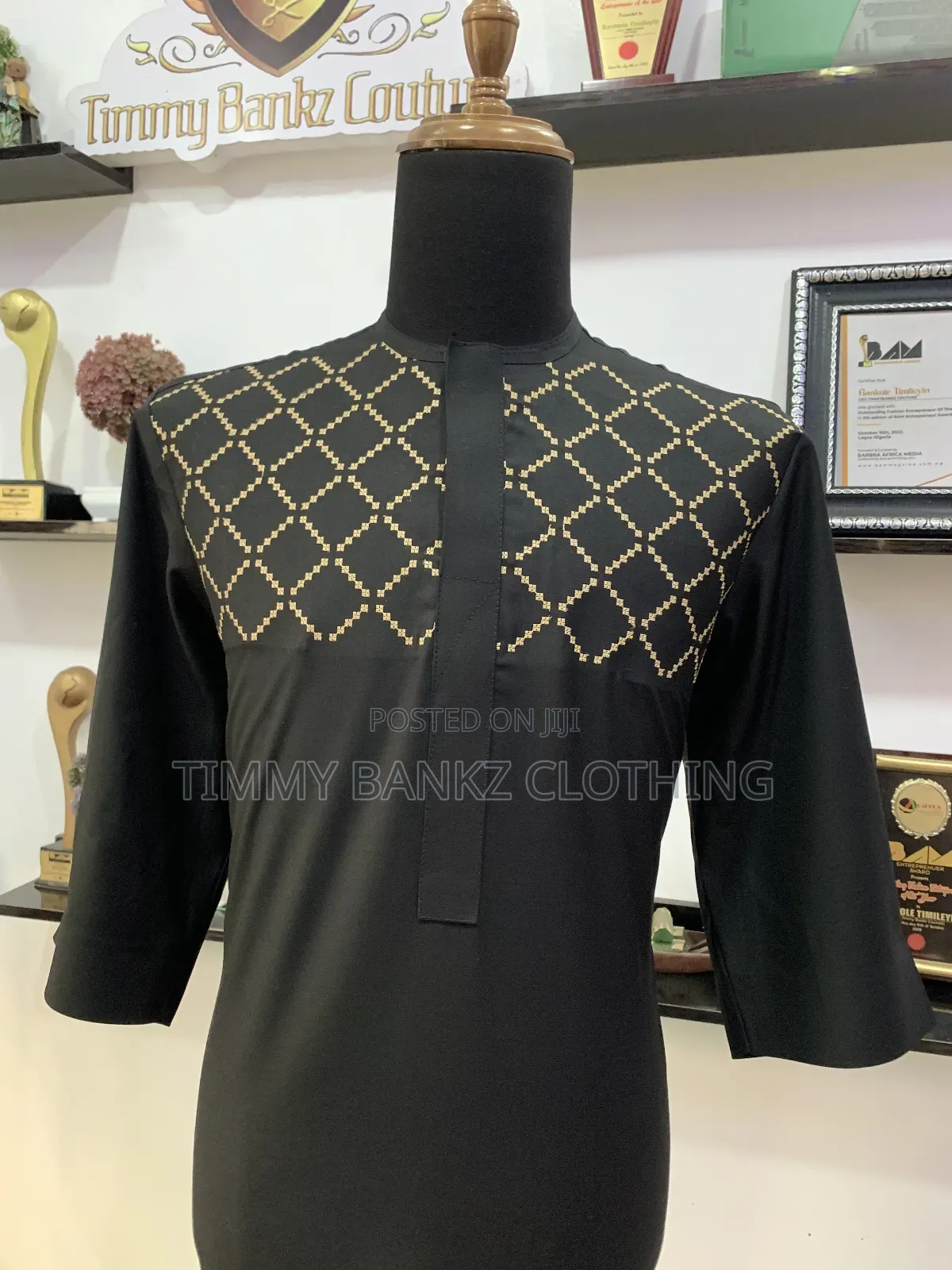 All Black Embroidered Men's Kaftan/Senatorial Wear