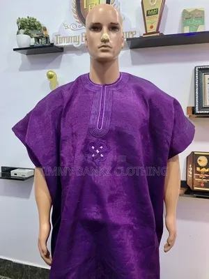 Purple Embroidered 3 Piece Men's Agbada/Native Wear