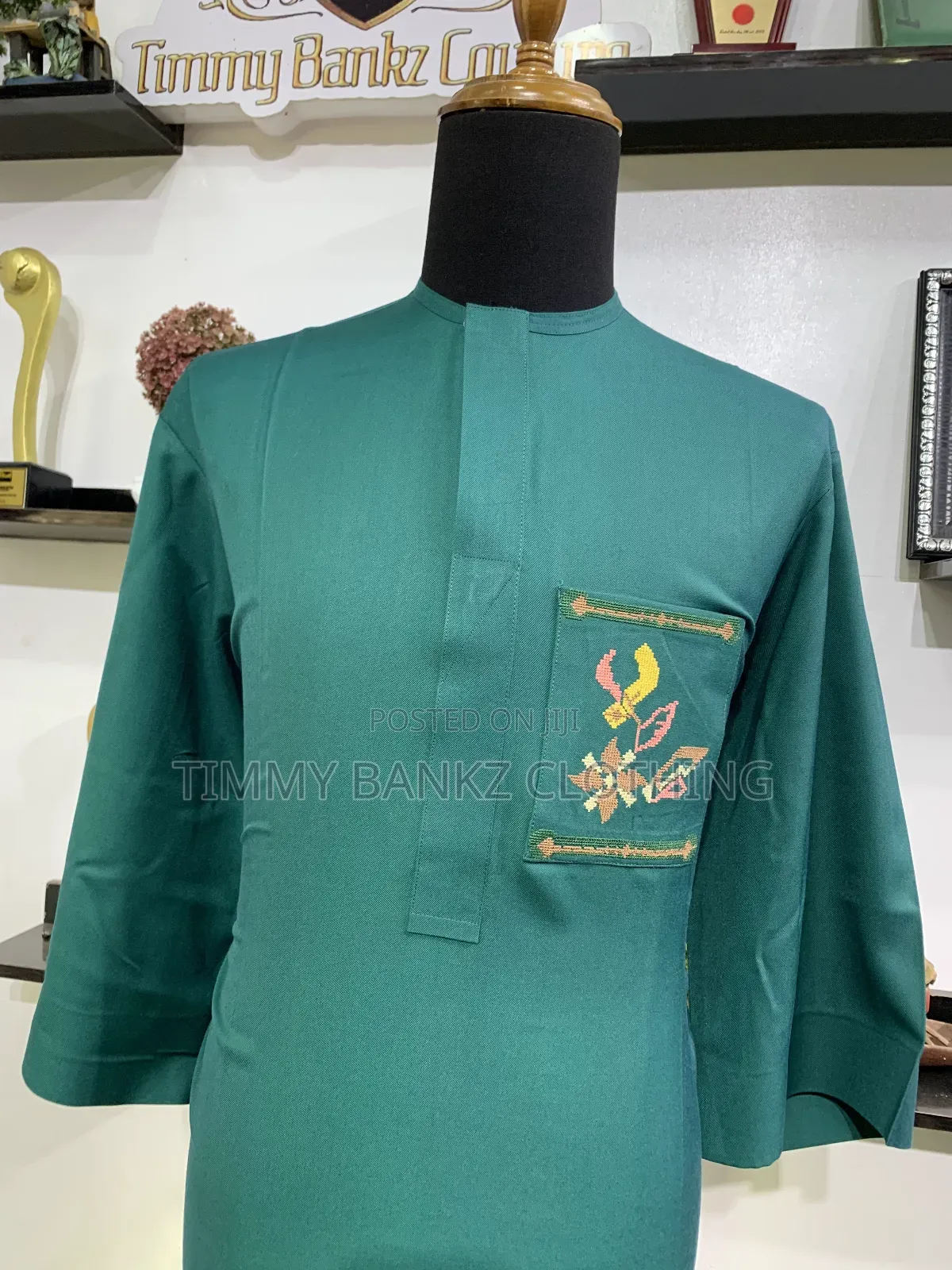 Classic Bottle Green Men's Kaftan.