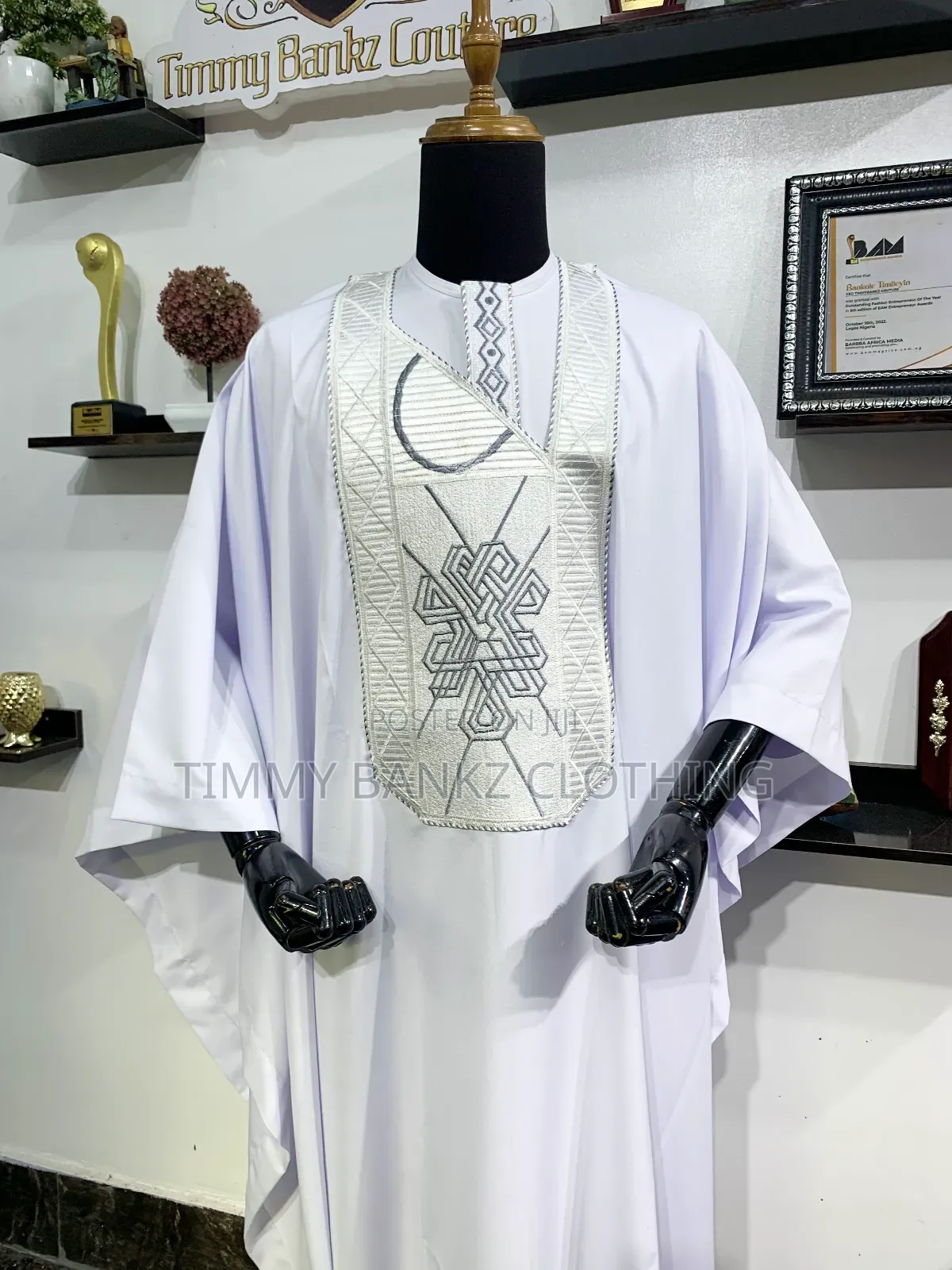 All White Classic 3 Piece Men's Agbada/Native Wear
