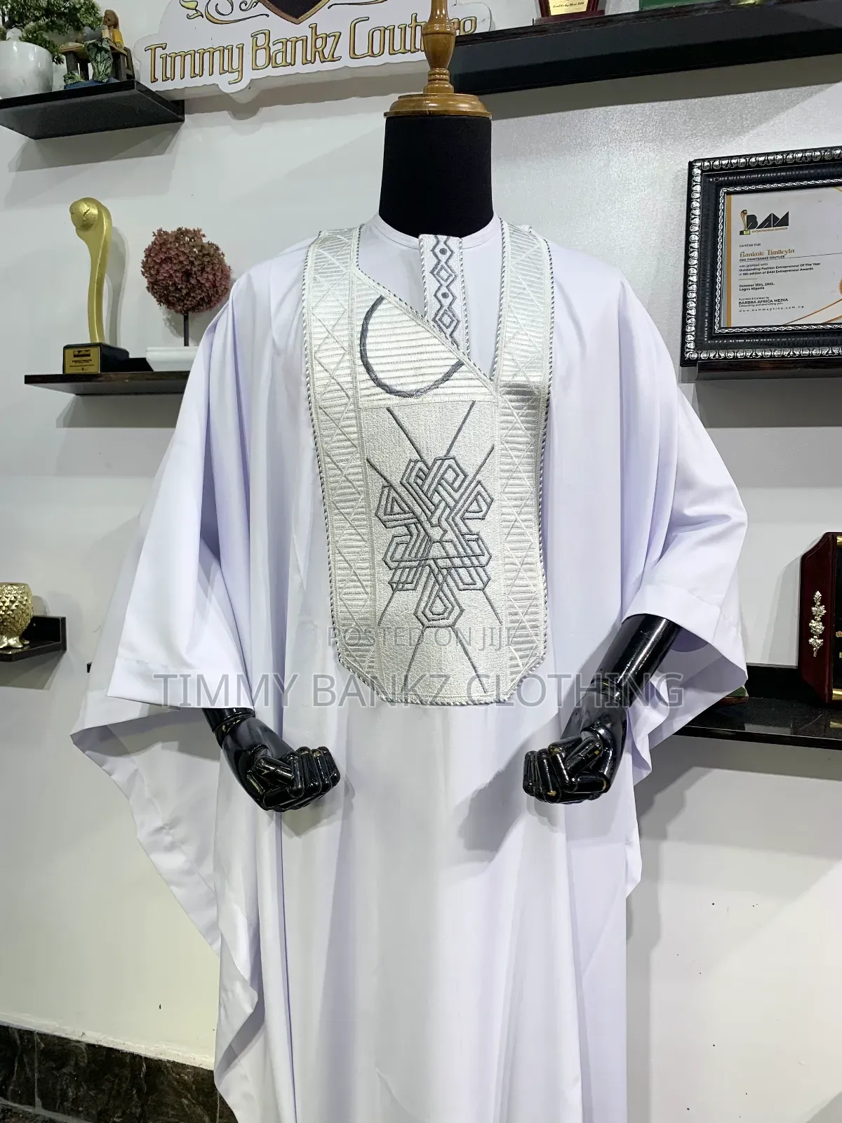 All White Classic 3 Piece Men's Agbada/Native Wear