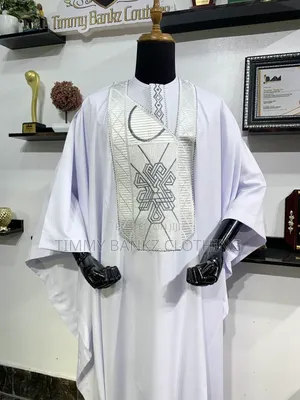 All White Classic 3 Piece Men's Agbada/Native Wear