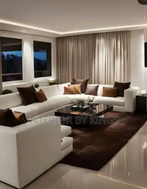 U-Shaped Custom Made Sofa With a Center Table Can Be Made in Colors