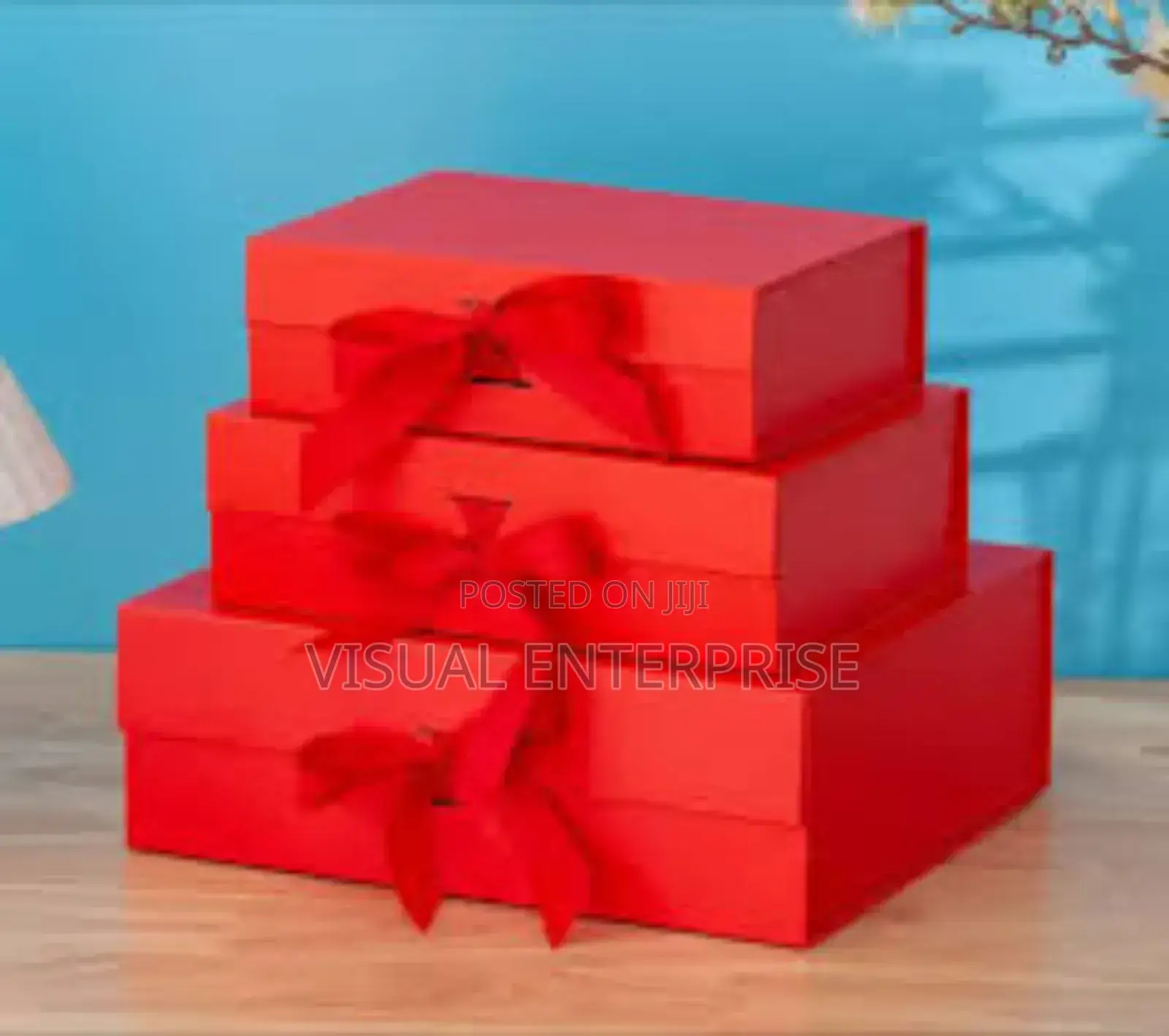 Different Colors of Gift Boxes With Ribbons