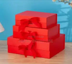Different Colors of Gift Boxes With Ribbons