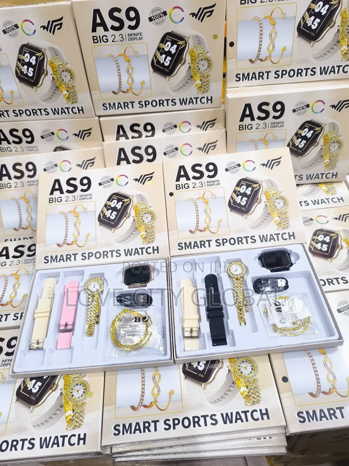 As9 Big 2.3 Infinite Display Smart Watch + 3 Bangles, 2 Watch Bt Call