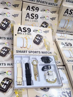 As9 Big 2.3 Infinite Display Smart Watch + 3 Bangles, 2 Watch Bt Call