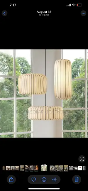 Modern White Japanes Led Silk Pendant Drop Chandelier Light
