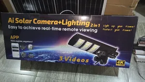 450watt Solar Light With 3 Lens Solar Camera V380 Pro