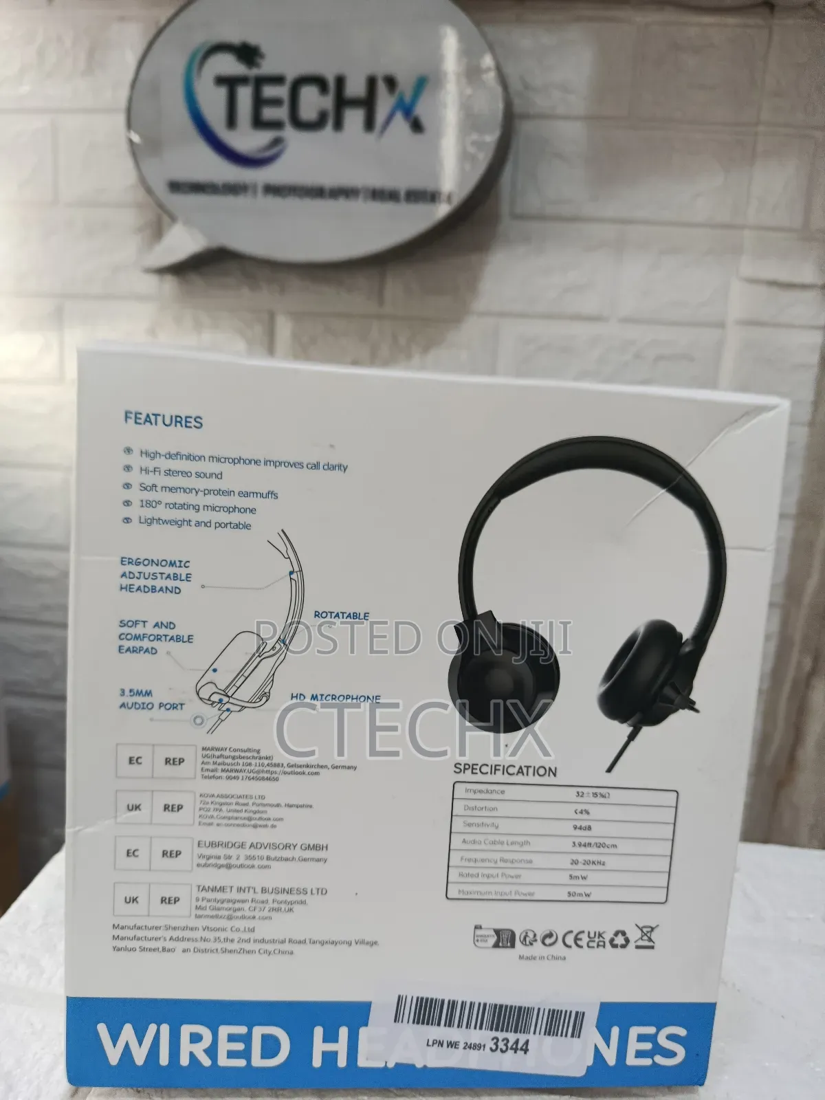 Usb Headset Noise Cancelling Mic, Audio Controls 3.5mm/Usb Jack 2-in-1