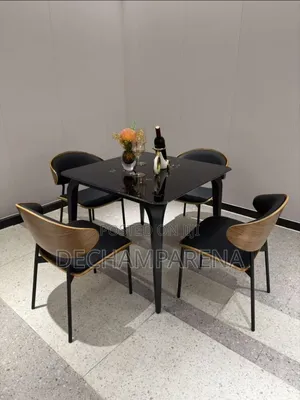 Four Seater Marble Top Dining Table Set