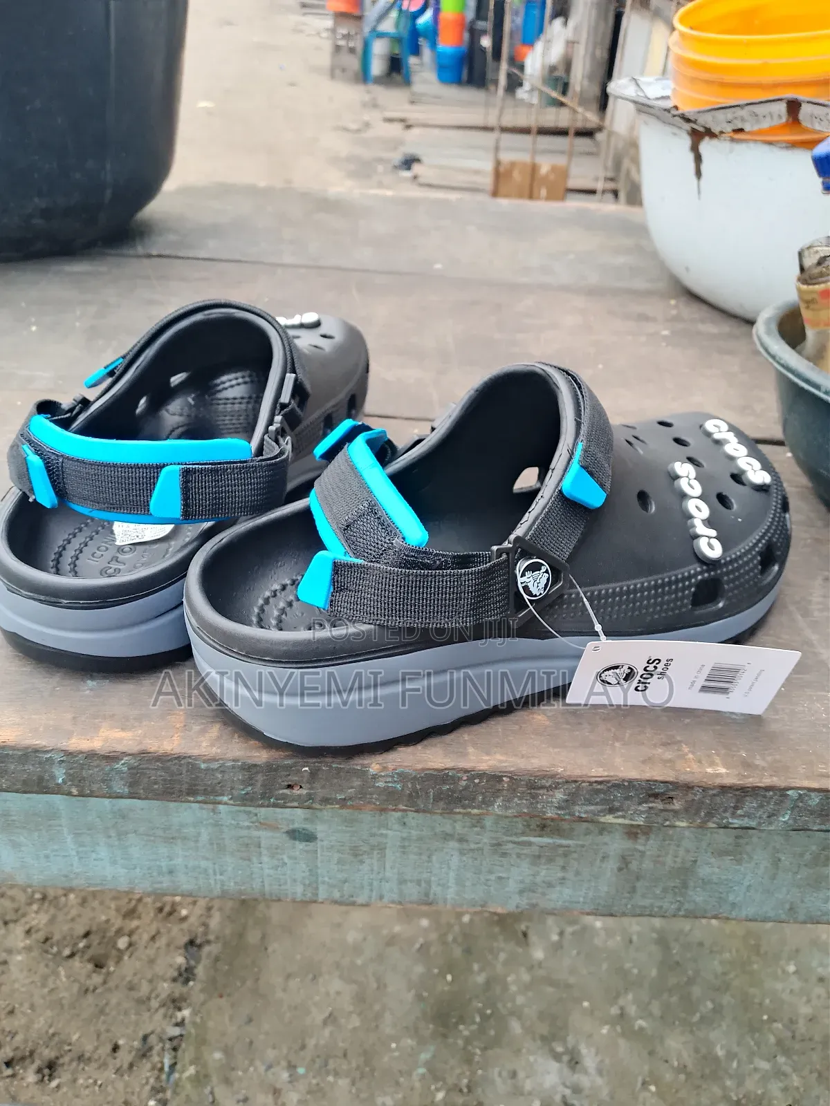 White And Black Crocks