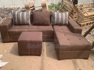 L Shaped Fabric Sofa With Ottoman It's Available