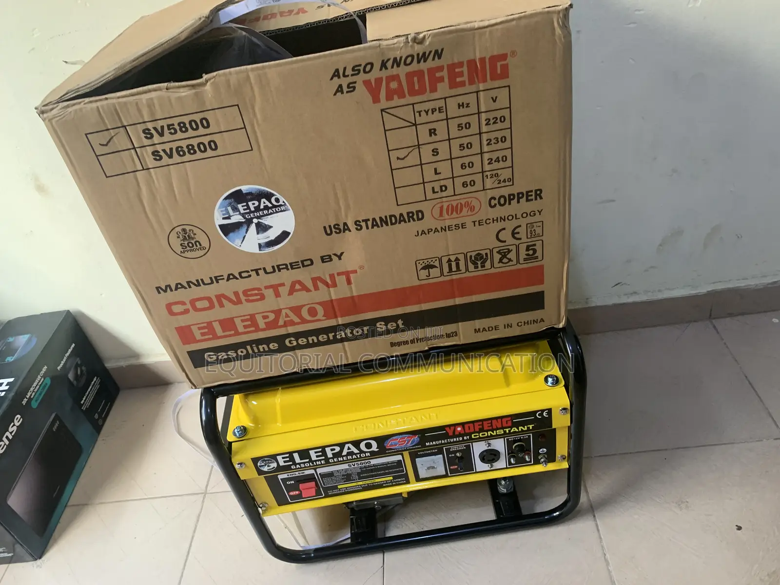 Elepaq Sv5800 3.5kva Generator for Constant, Uninterrupted Power
