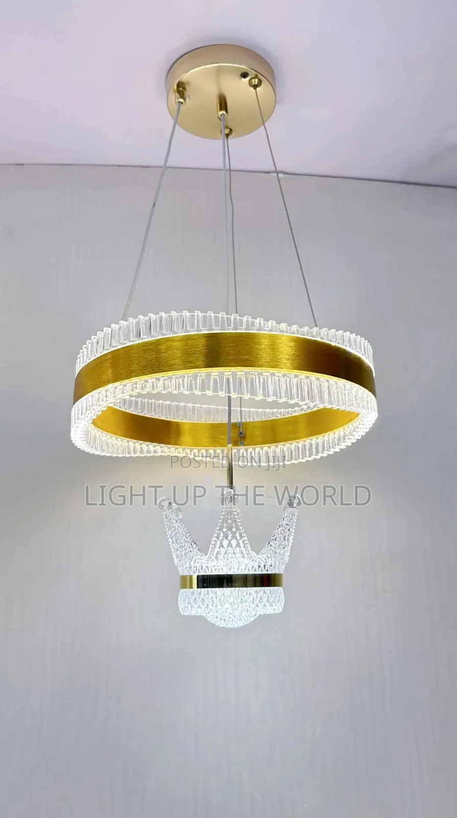 Single Drop Light With Gold Design